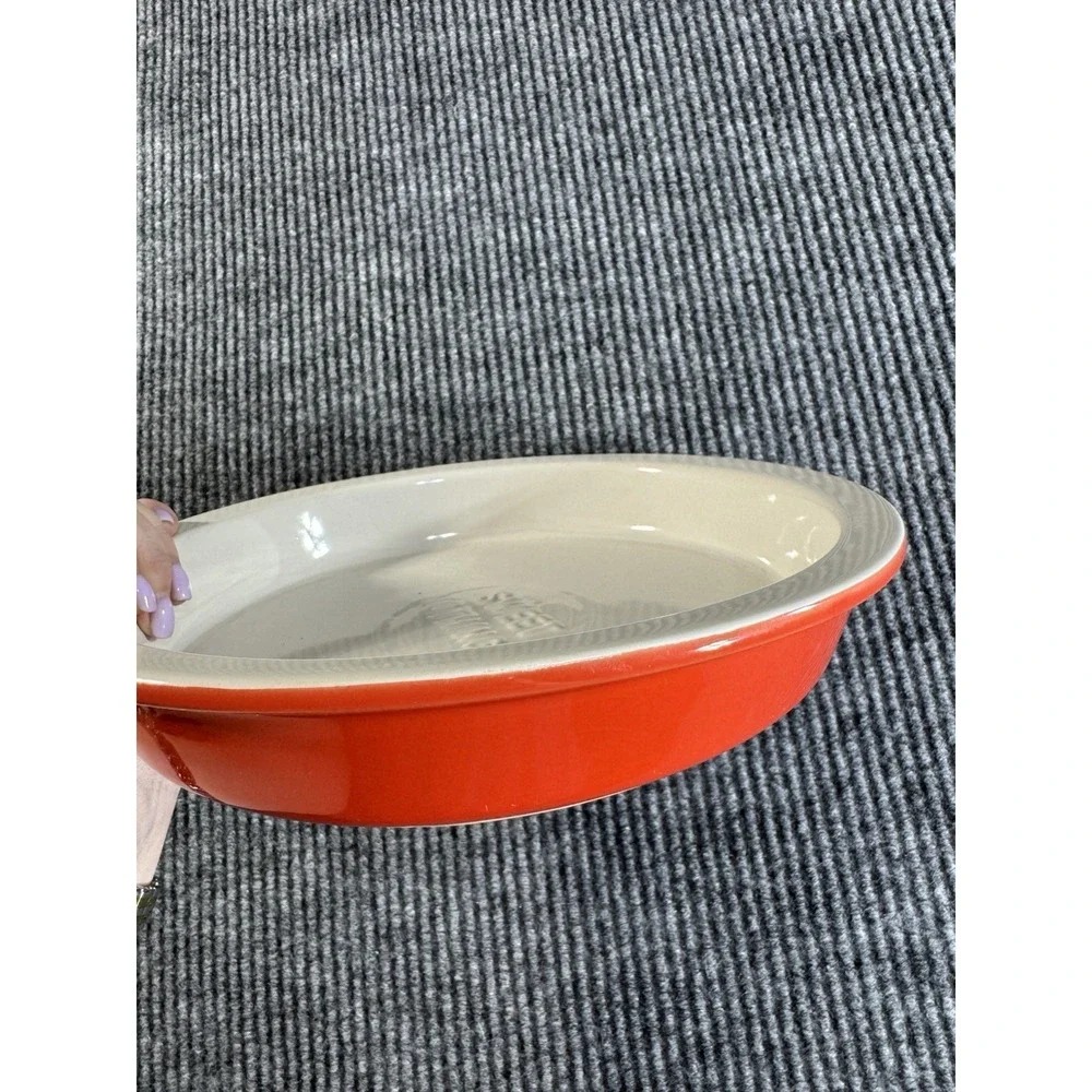 Kate‎ Spade New York Lenox Red White Ceramic Round Pie Dish Oven Microwave Safe